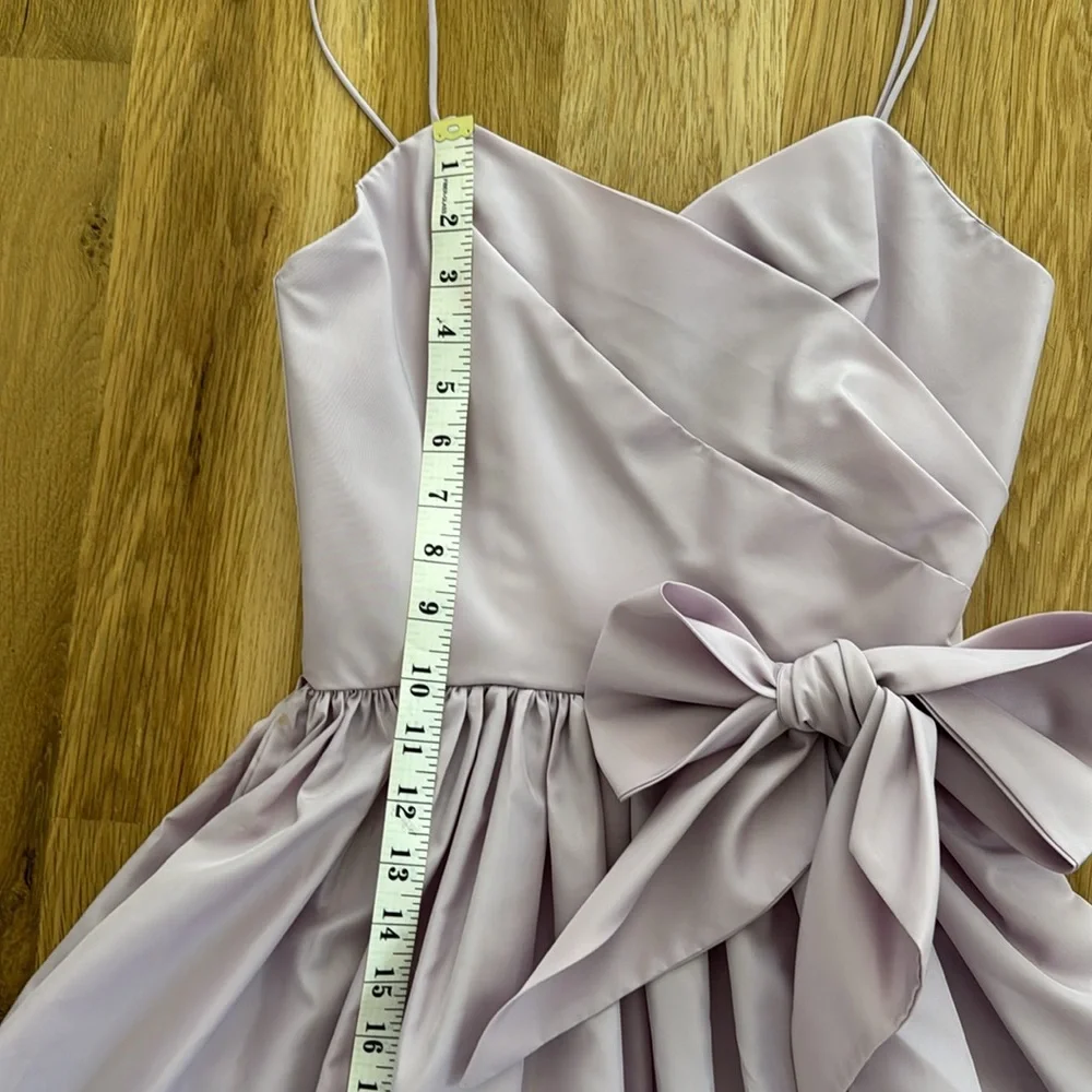 Lilac dress sz3. Vintage T-length dress made of taffeta poly blend.. - Picture 9 of 11